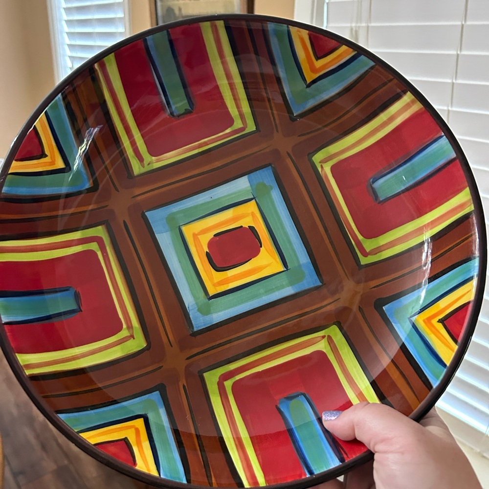 Colorful Geometric Art serving bowl